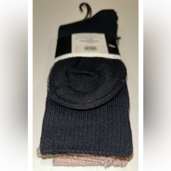 Frye Boot Crew Socks 2 Pair Women 5-10 Pink Black Heather Blended w Wool Ribbed - Picture 8 of 10